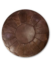 Load image into Gallery viewer, Premium XL Leather Pouf Chocolate